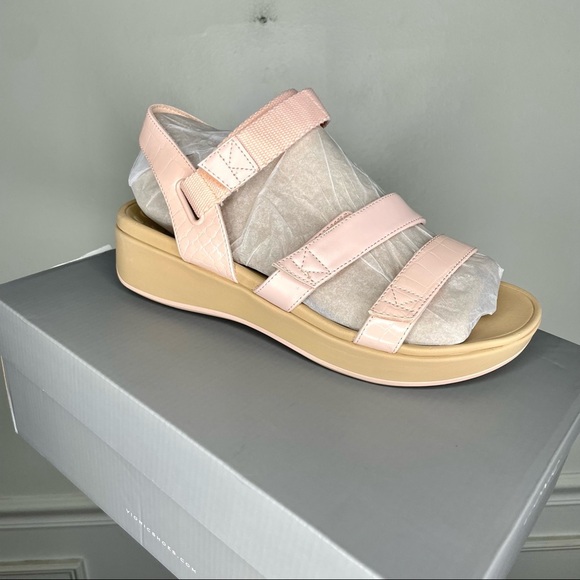 Vionic Misty Pink Adjustable Wedge Sandals WIDE - Picture 1 of 5